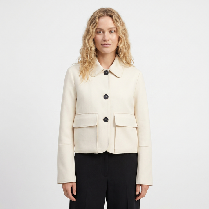 Brown Suede Jacket – Cropped Collared Button Up