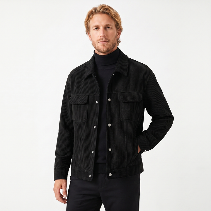 Men's Shacket – Wide Wale Corduroy Snap Button Chest Pockets