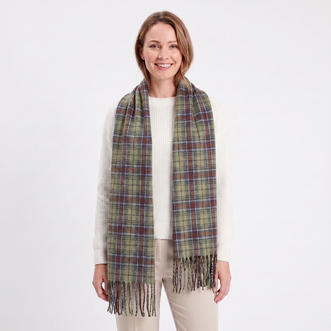 Women's Fluffy Scarf – Oversized Brushed Plain Fringe Wrap