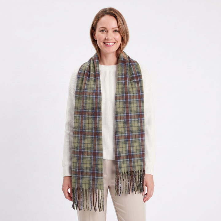 Women's Fluffy Scarf – Oversized Brushed Plain Fringe Wrap