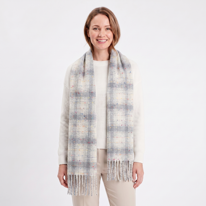 Women's Fluffy Scarf – Oversized Brushed Plain Fringe Wrap