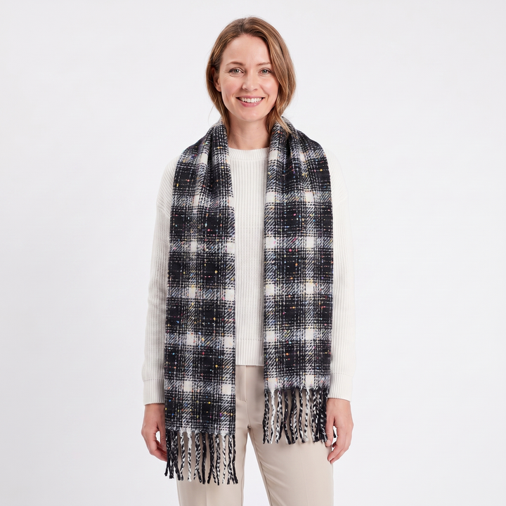 Women's Fluffy Scarf – Oversized Brushed Plain Fringe Wrap