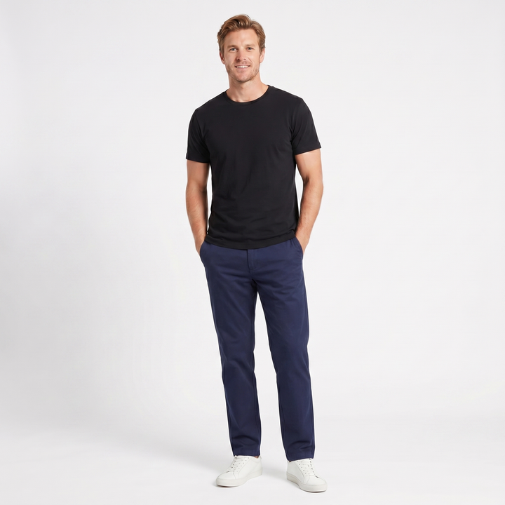 Men's Straight Leg Chino – Flat Front Elasticated Waist