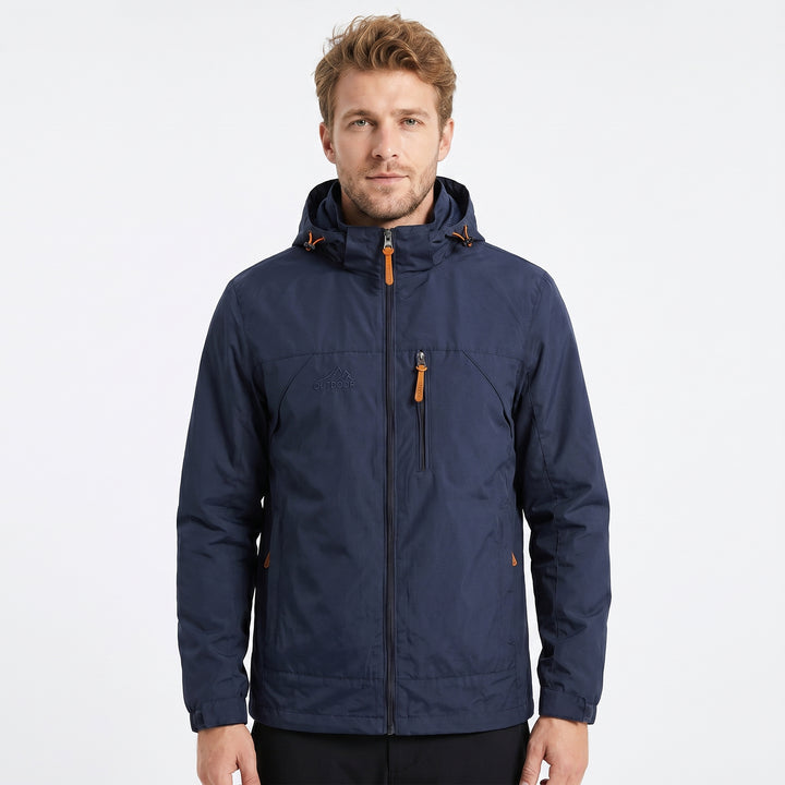 Men's Rain Jacket – Hooded Padded Outdoor Shell