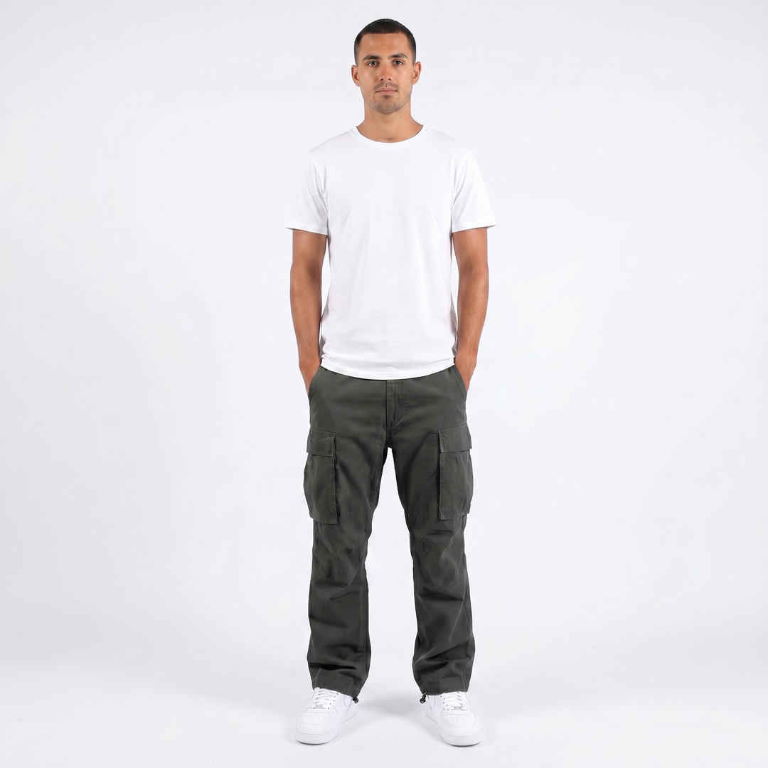 Men's Baggy Cargo Pants – Relaxed Fit Double Thigh Pockets
