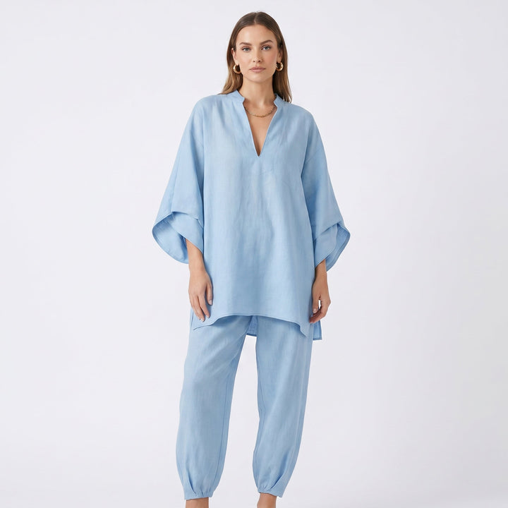 Linen Sets Women - Oversized Batwing Top and Jogger Pants