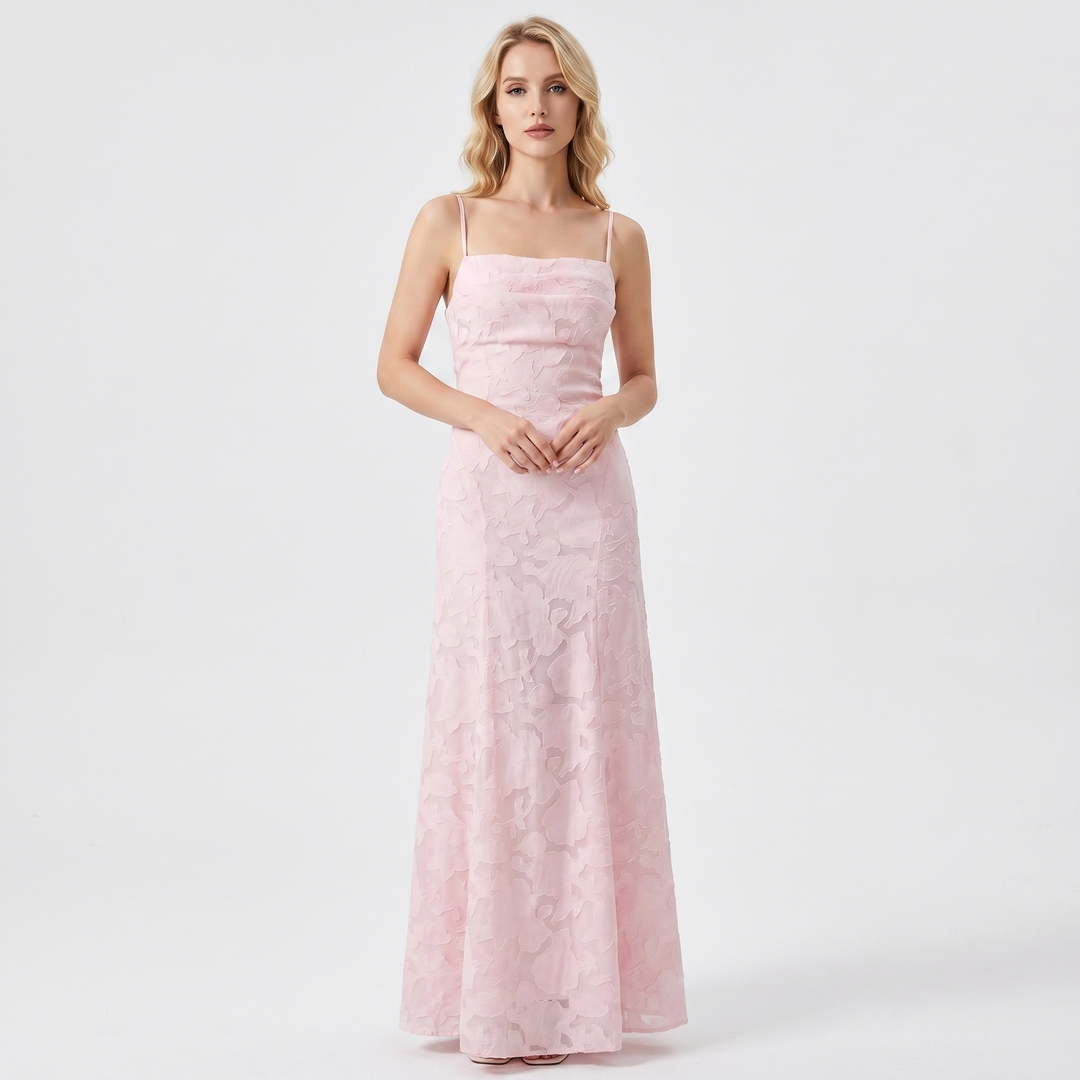 Women's Lace Maxi Dress Spaghetti Strap Cowl Neck A-Line Formal Evening
