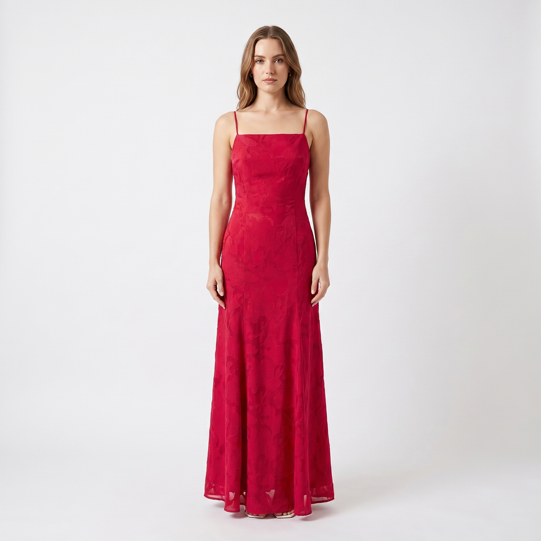 Women's Lace Maxi Dress Spaghetti Strap Cowl Neck A-Line Formal Evening