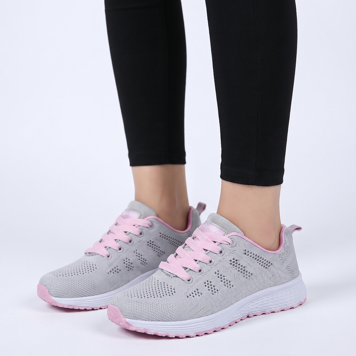 Women's Orthopaedic Lightweight Mesh Running Sneakers Lace-Up Breathable Athletic Shoes
