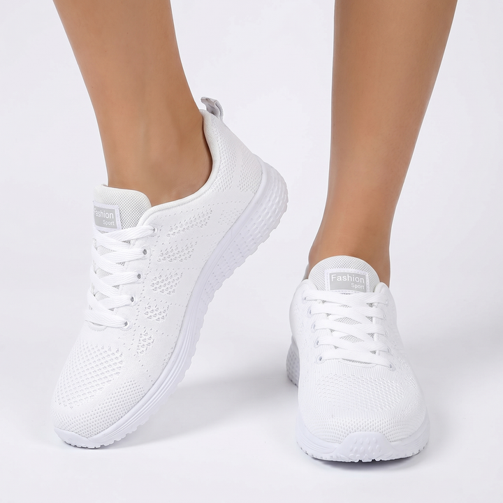 Women's Orthopaedic Lightweight Mesh Running Sneakers Lace-Up Breathable Athletic Shoes
