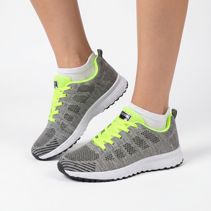 Women's Orthopaedic Lightweight Mesh Running Sneakers Lace-Up Breathable Athletic Shoes