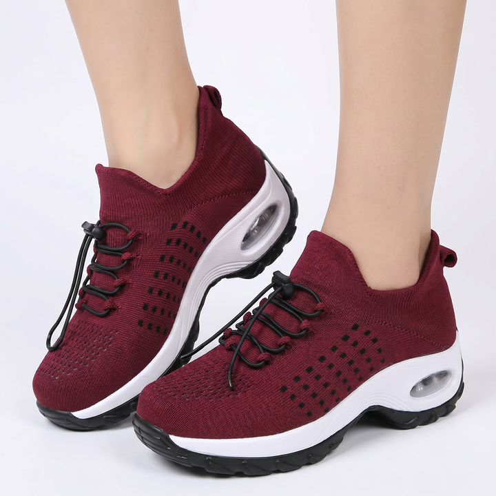 Women's Orthopaedic High Top Platform Sneakers Air Cushion Knit Chunky Sole Athletic