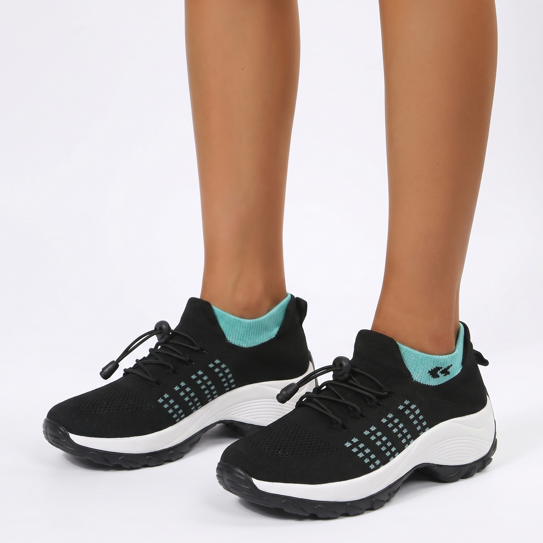 Women's Orthopaedic High Top Platform Sneakers Air Cushion Knit Chunky Sole Athletic