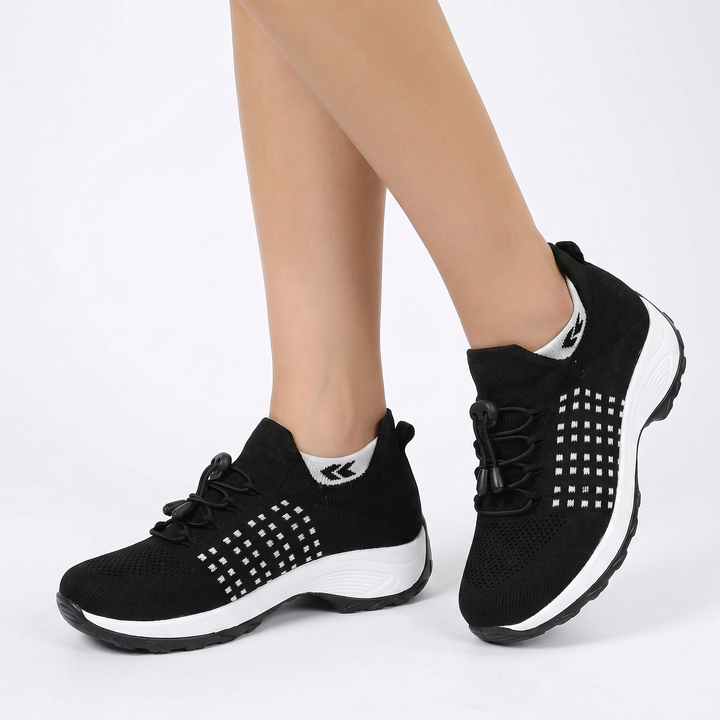 Women's Orthopaedic High Top Platform Sneakers Air Cushion Knit Chunky Sole Athletic