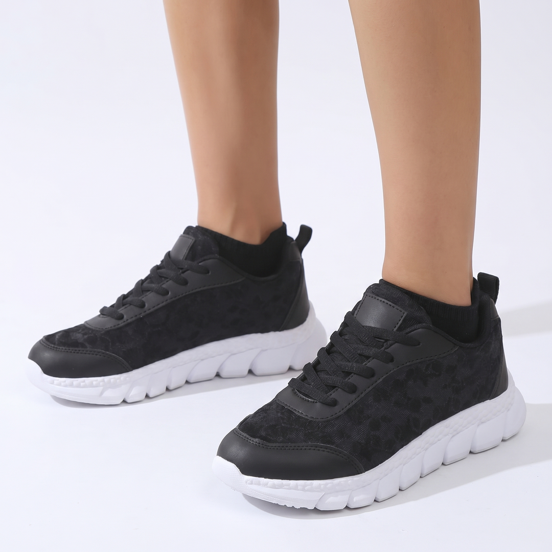 Women's Orthopaedic Floral Lace Mesh Sneakers Lightweight Lace-Up Casual Running Shoes