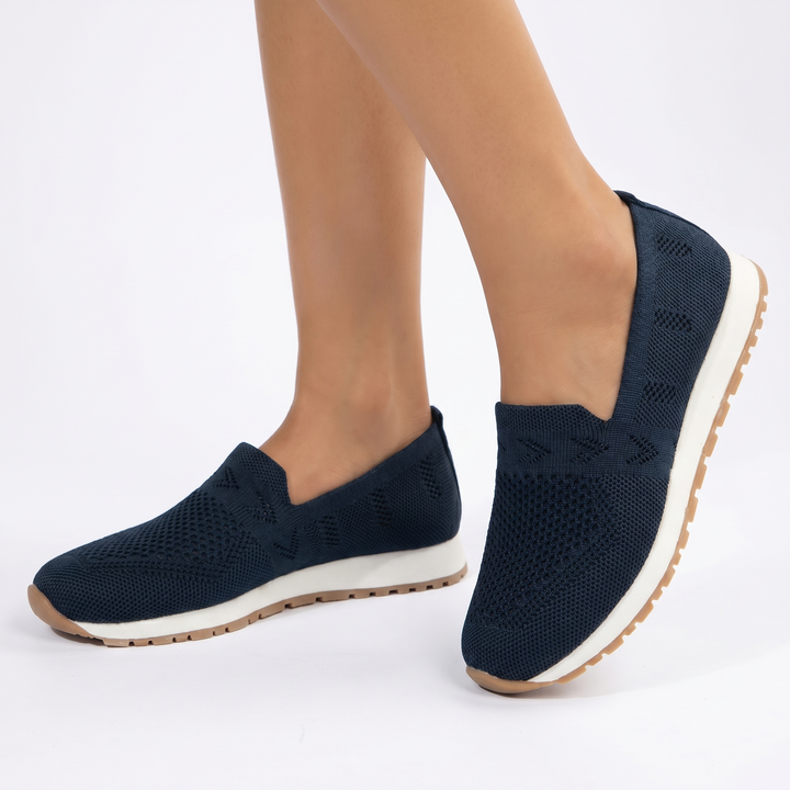 Women's Orthopaedic Knit Slip-On Sneakers Breathable Lightweight Casual Walking Flat Shoes