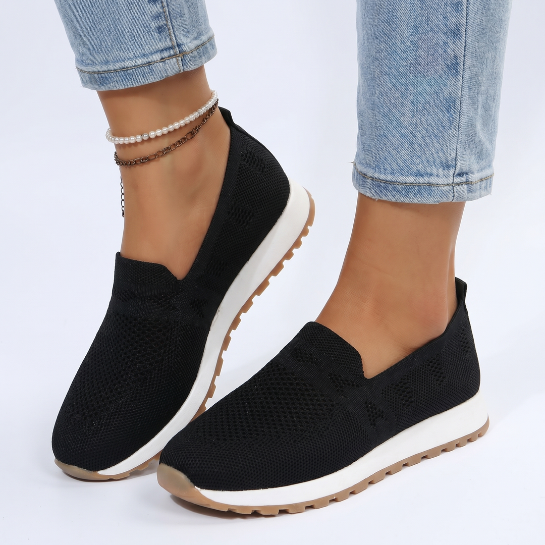 Women's Orthopaedic Knit Slip-On Sneakers Breathable Lightweight Casual Walking Flat Shoes