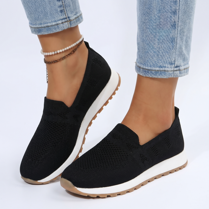 Women's Orthopaedic Knit Slip-On Sneakers Breathable Lightweight Casual Walking Flat Shoes