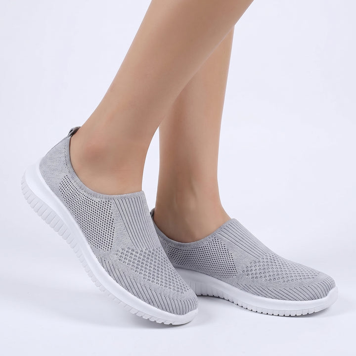 Women's Orthopaedic Slip-On Mesh Knit Sneakers Flat Sole Breathable Everyday Walking Shoes