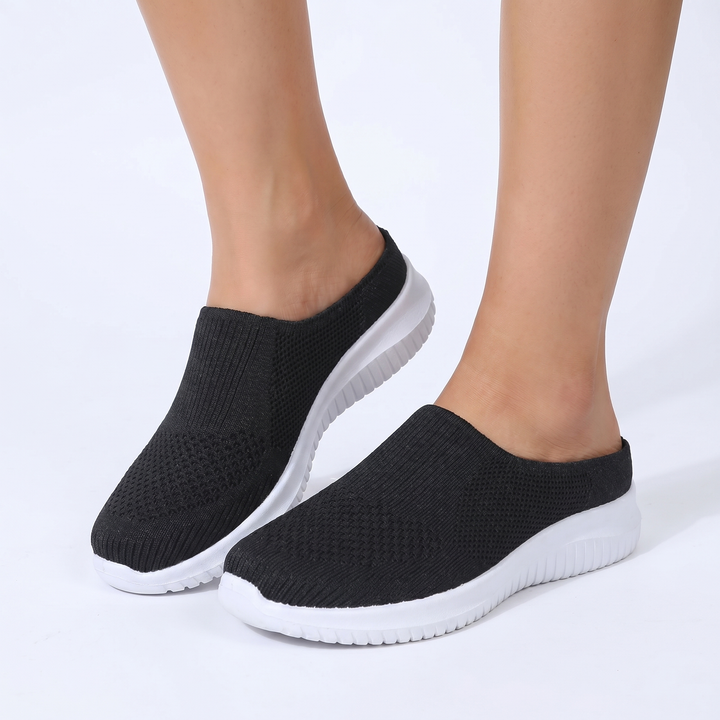 Women's Orthopaedic Slip-On Mesh Knit Sneakers Flat Sole Breathable Everyday Walking Shoes