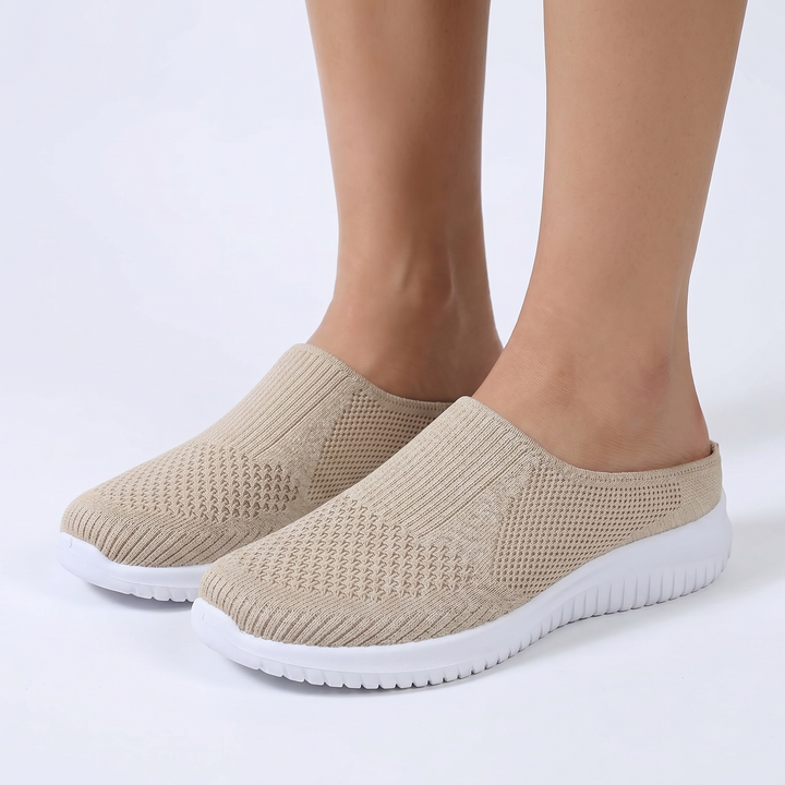 Women's Orthopaedic Slip-On Mesh Knit Sneakers Flat Sole Breathable Everyday Walking Shoes