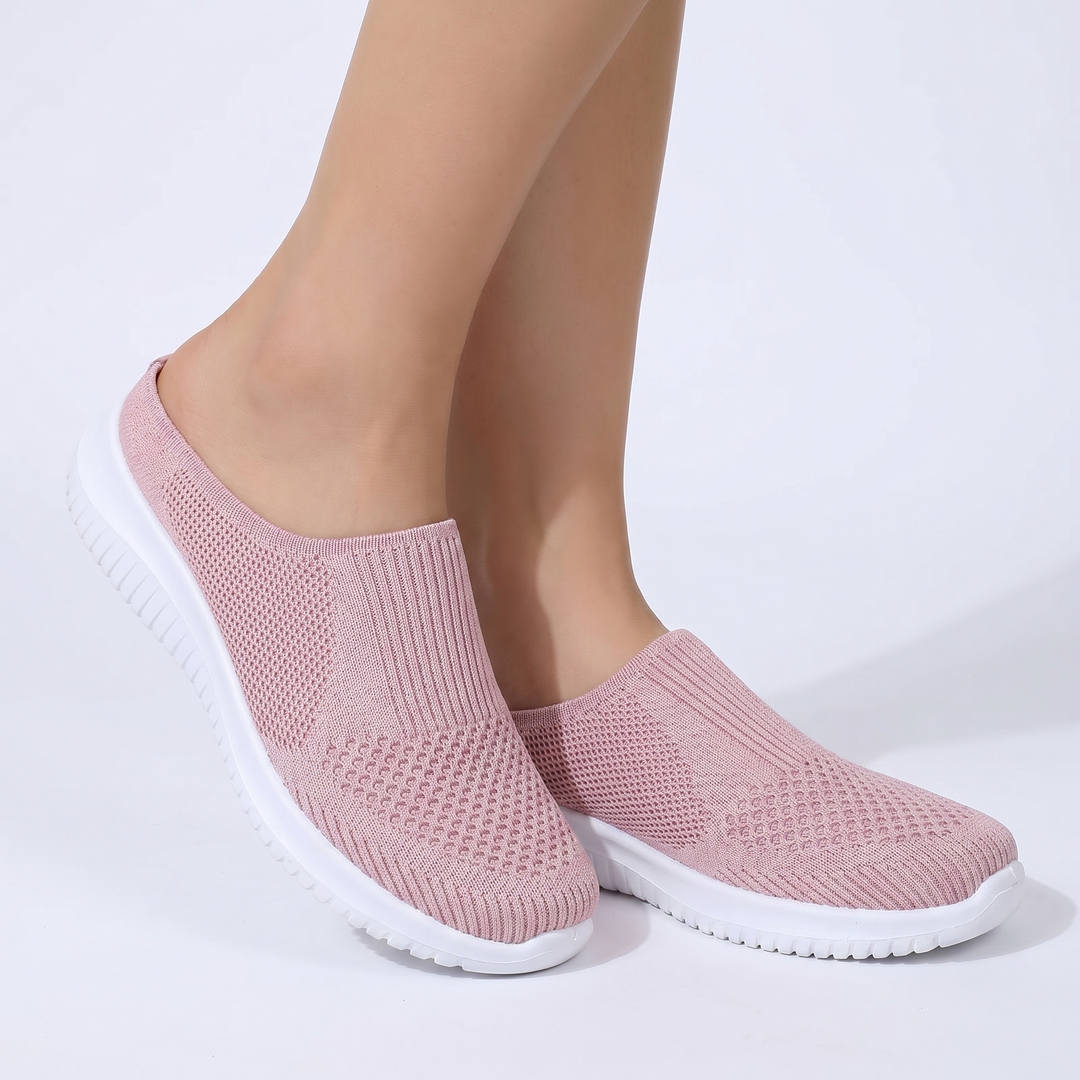 Women's Orthopaedic Slip-On Mesh Knit Sneakers Flat Sole Breathable Everyday Walking Shoes