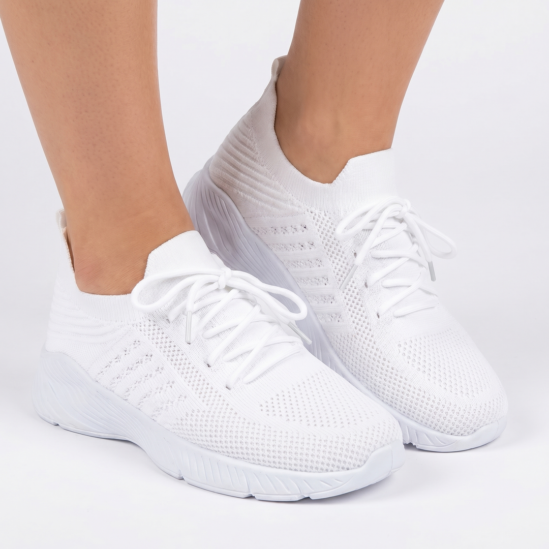 Women's Orthopaedic Knit Sock Sneakers Lace-Up Lightweight Breathable Chunky Sole Running Shoes