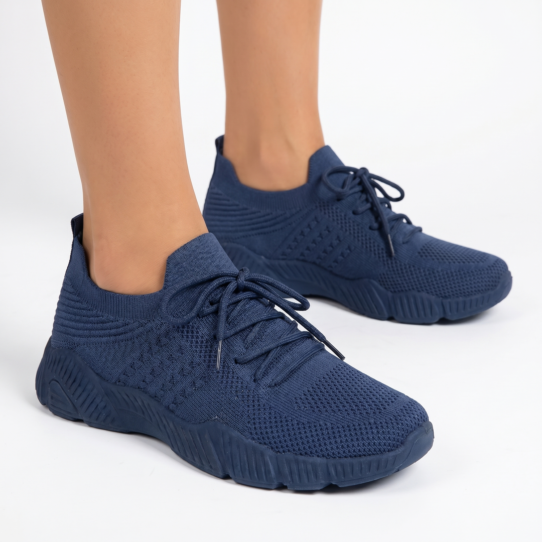 Women's Orthopaedic Knit Sock Sneakers Lace-Up Lightweight Breathable Chunky Sole Running Shoes