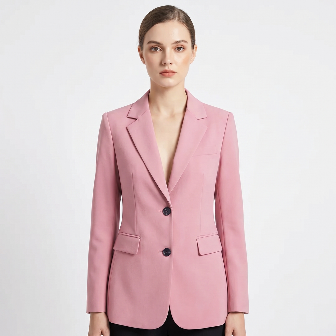 Women's Tailored Single Breasted Blazer Notch Lapel Fitted Work Office Jacket