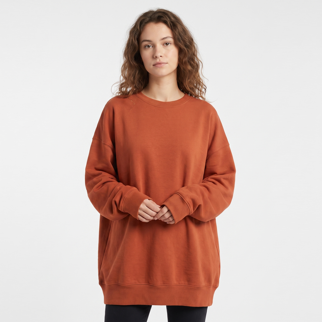 Women's Oversized Fleece Sweatshirt Crew Neck Long Sleeve Casual Pullover Top