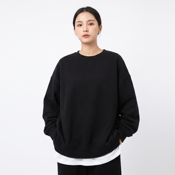 Women's Oversized Fleece Sweatshirt Crew Neck Long Sleeve Casual Pullover Top