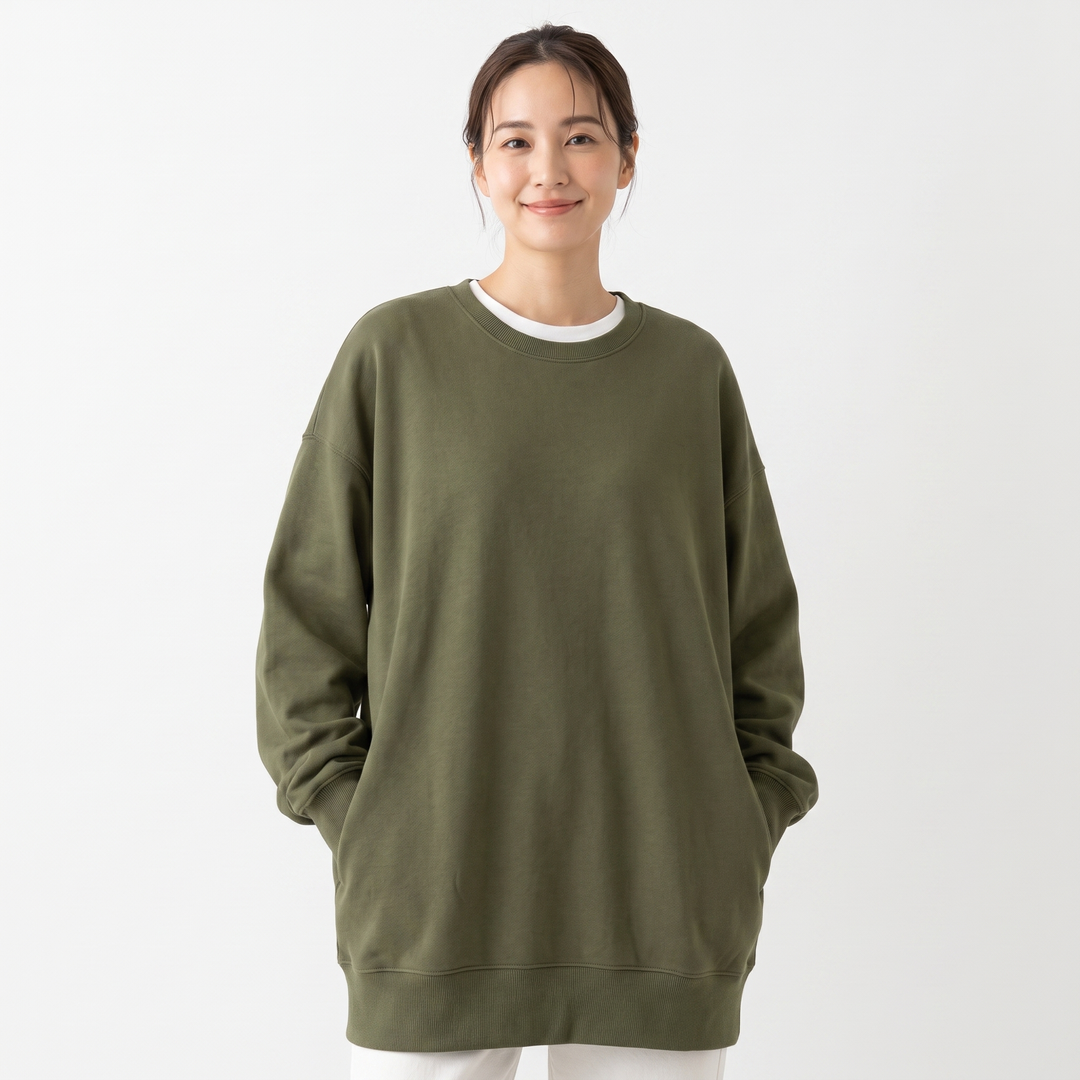 Women's Oversized Fleece Sweatshirt Crew Neck Long Sleeve Casual Pullover Top