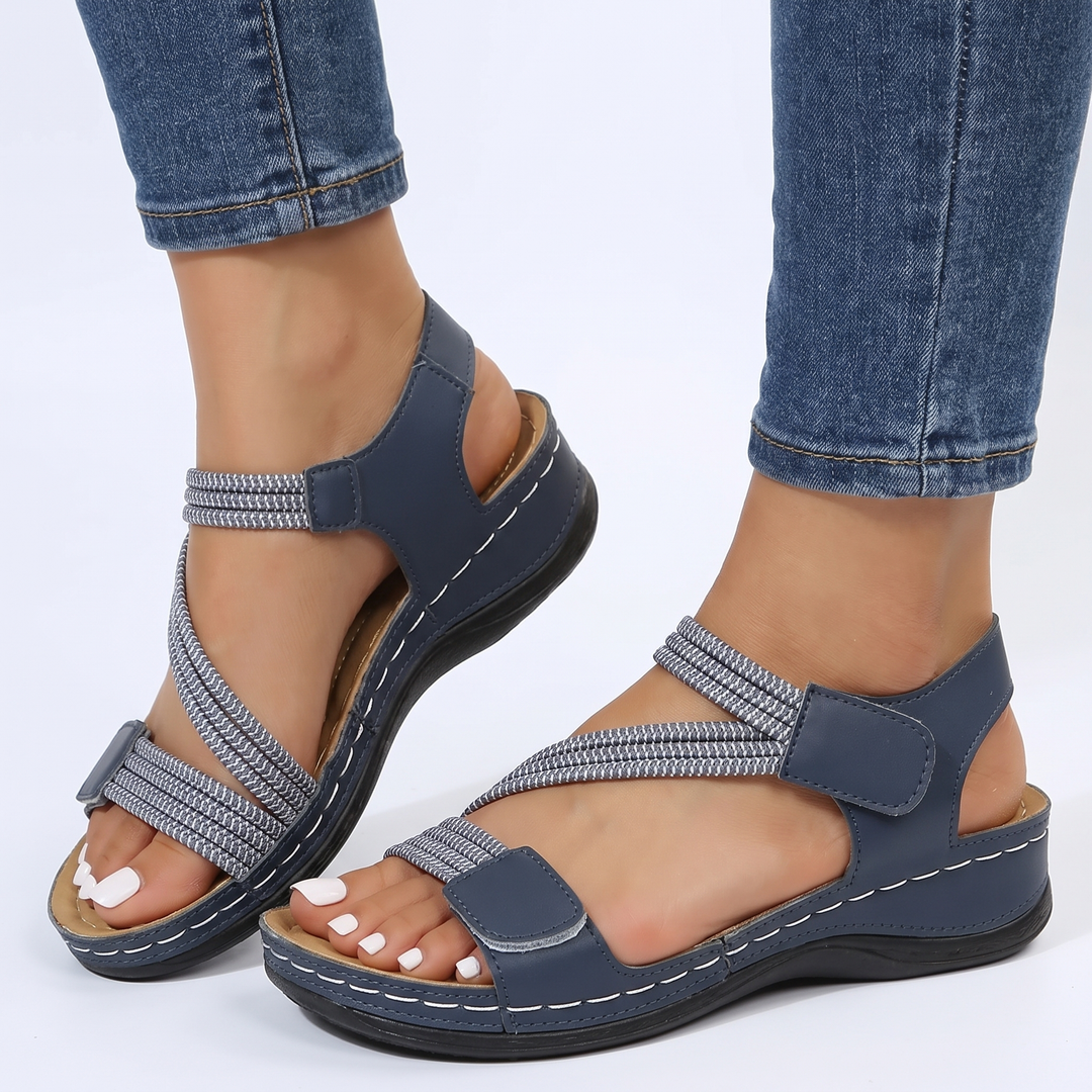 Women's Orthopedic Sandals Velcro Strap Wedge Comfort Open Toe Summer