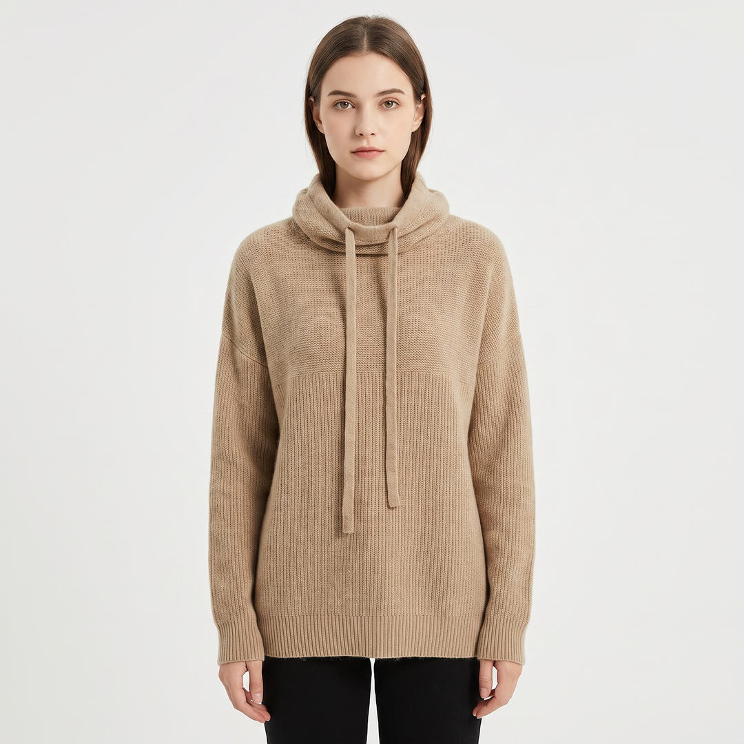 Women's Oversized Knit Hoodie Sweater Drawstring Hooded Pullover Casual Jumper