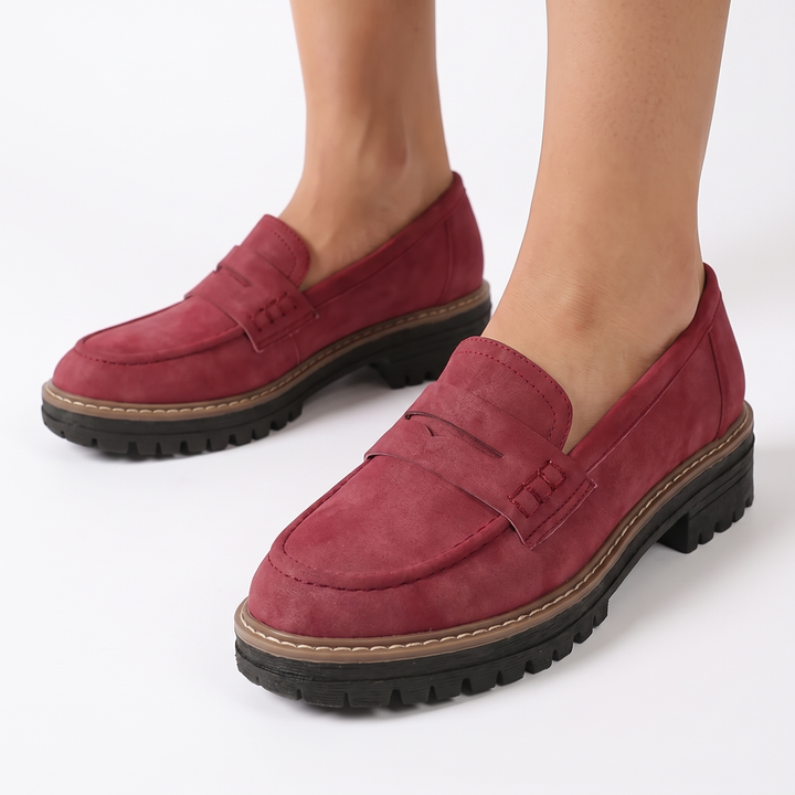 Women's Chunky Platform Penny Loafers Slip-On Casual Shoes