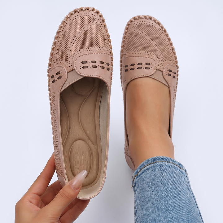 Women's Flat Slip-On Loafers Perforated Moccasin Casual Comfort Shoes