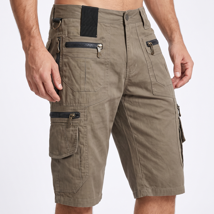 Men's Cargo Shorts Multi-Pocket Cotton Zip Tactical Outdoor Shorts