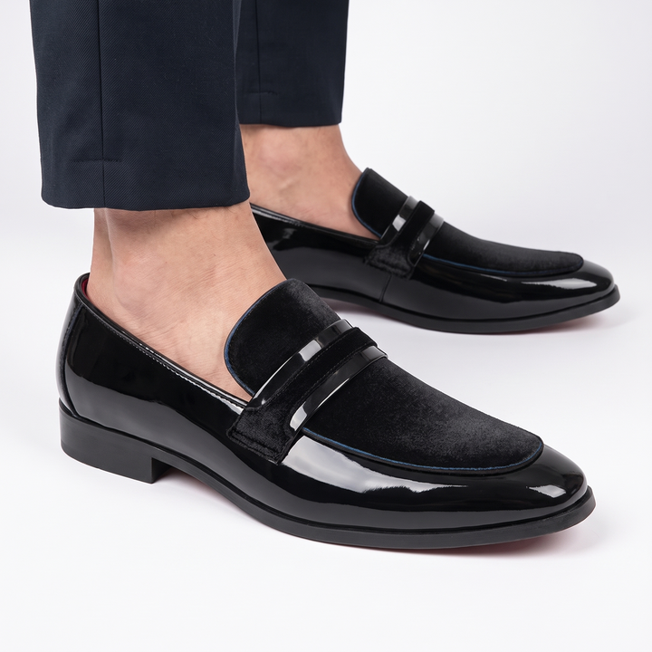 Men's Patent Leather Loafers Slip-On Formal Dress Shoes
