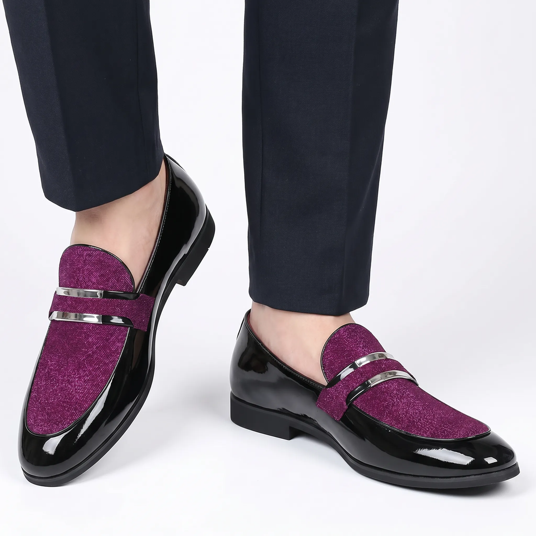 Men's Patent Leather Loafers Slip-On Formal Dress Shoes