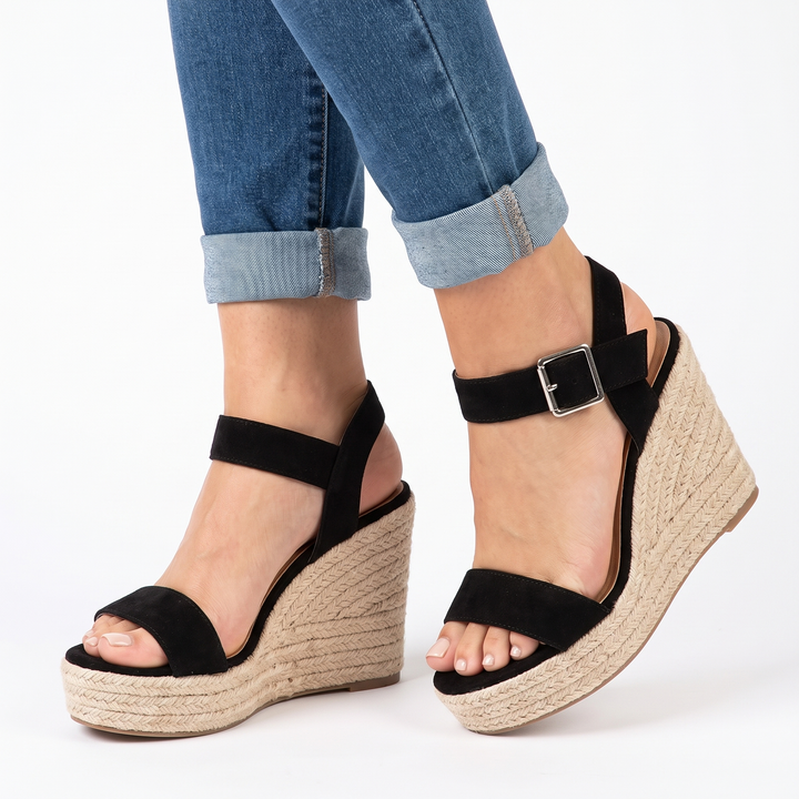 Women's Espadrille Wedge Sandals Ankle Strap Open Toe Platform