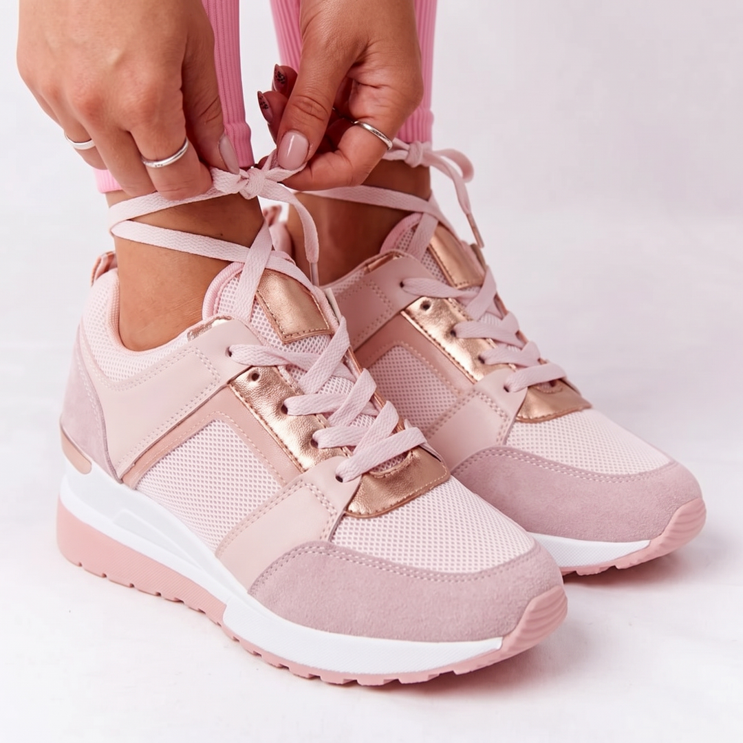 Women's Wedge Sneakers Lace-Up Platform Sport Shoes