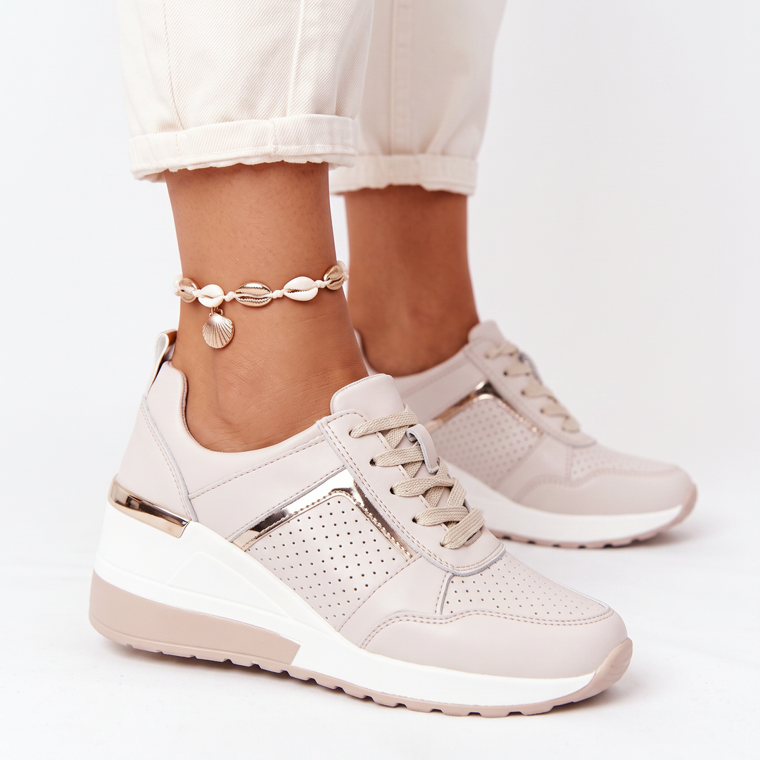 Women's Wedge Sneakers Lace-Up Platform Sport Shoes
