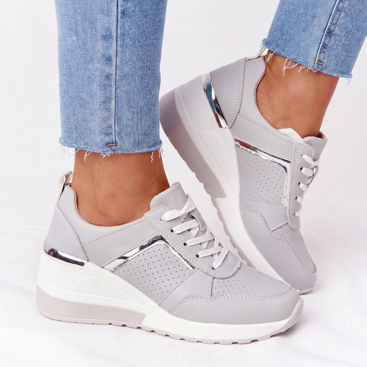 Women's Wedge Sneakers Lace-Up Platform Sport Shoes