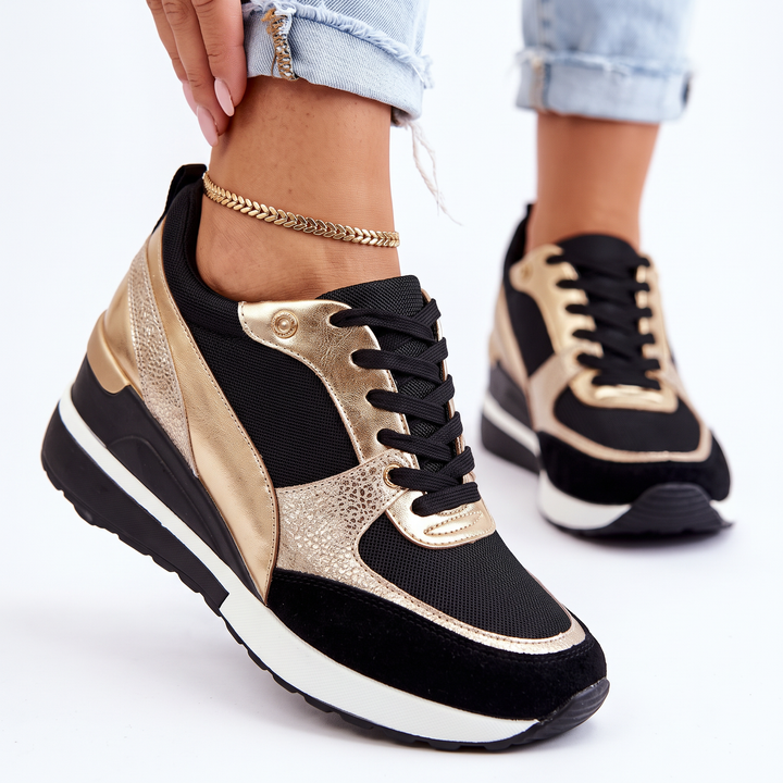 Women's Wedge Sneakers Lace-Up Platform Sport Shoes