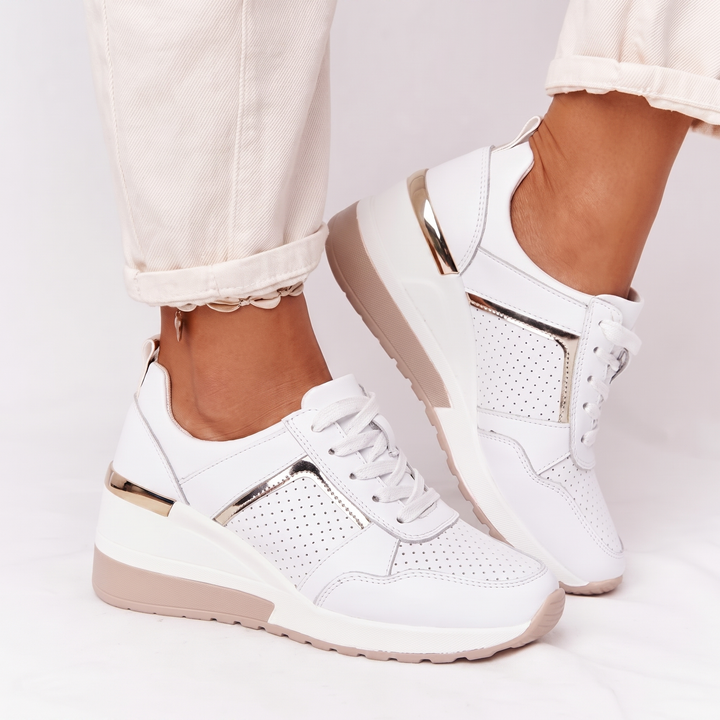 Women's Wedge Sneakers Lace-Up Platform Sport Shoes