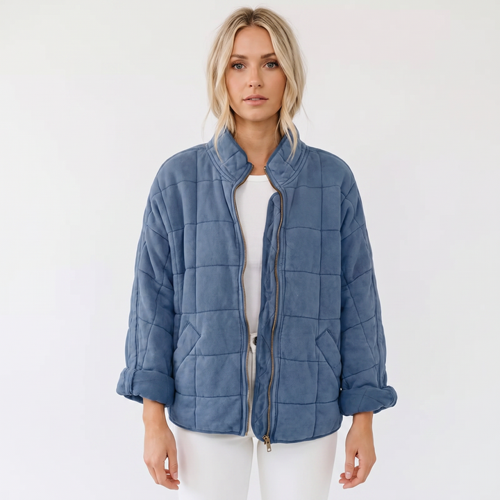 Women's Quilted Puffer Jacket Oversized Zip-Up Padded Casual Coat