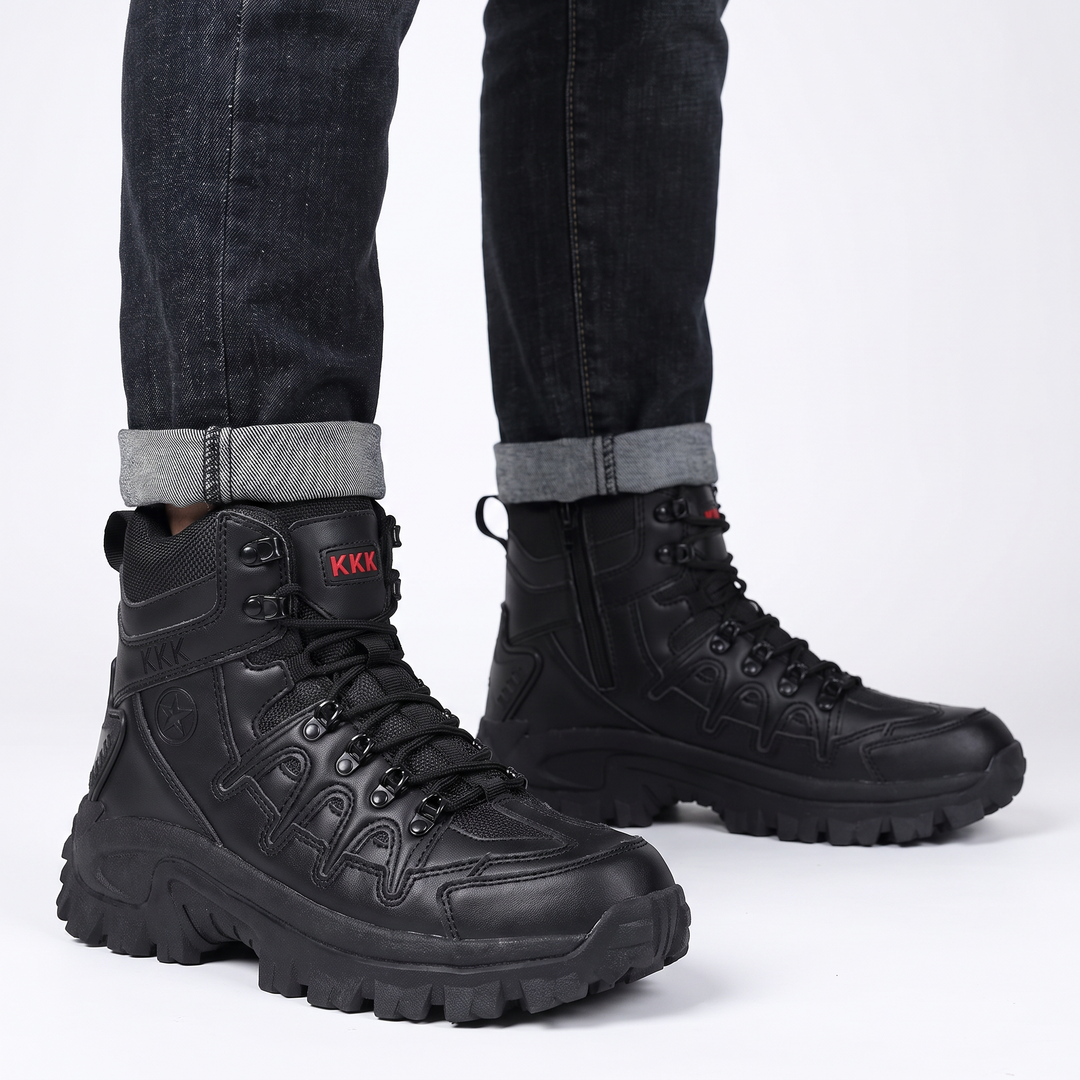 Men's Tactical Combat Boots Lace-Up Non-Slip High-Top Hiking Boots