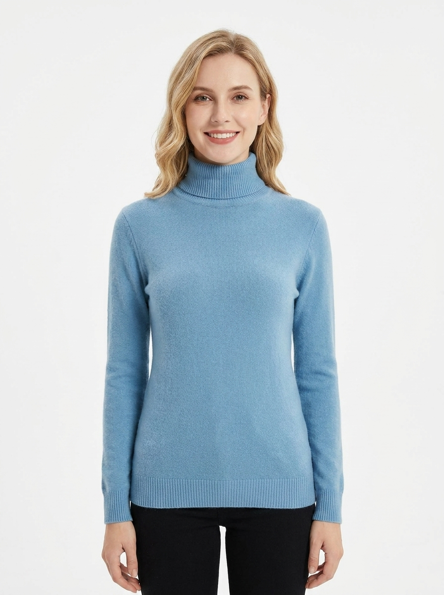 Women's Turtleneck Sweater Soft Knit Long Sleeve Slim Fit