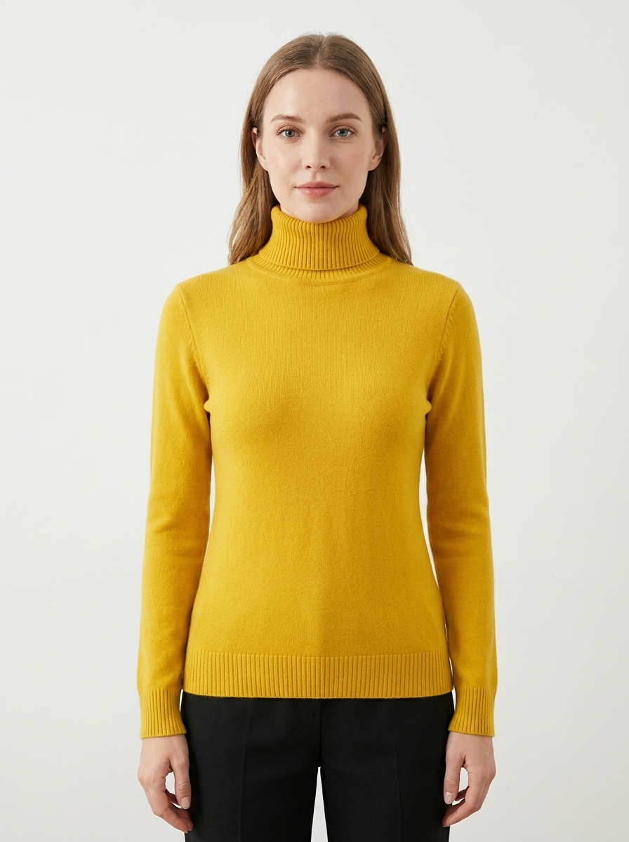 Women's Turtleneck Sweater Soft Knit Long Sleeve Slim Fit