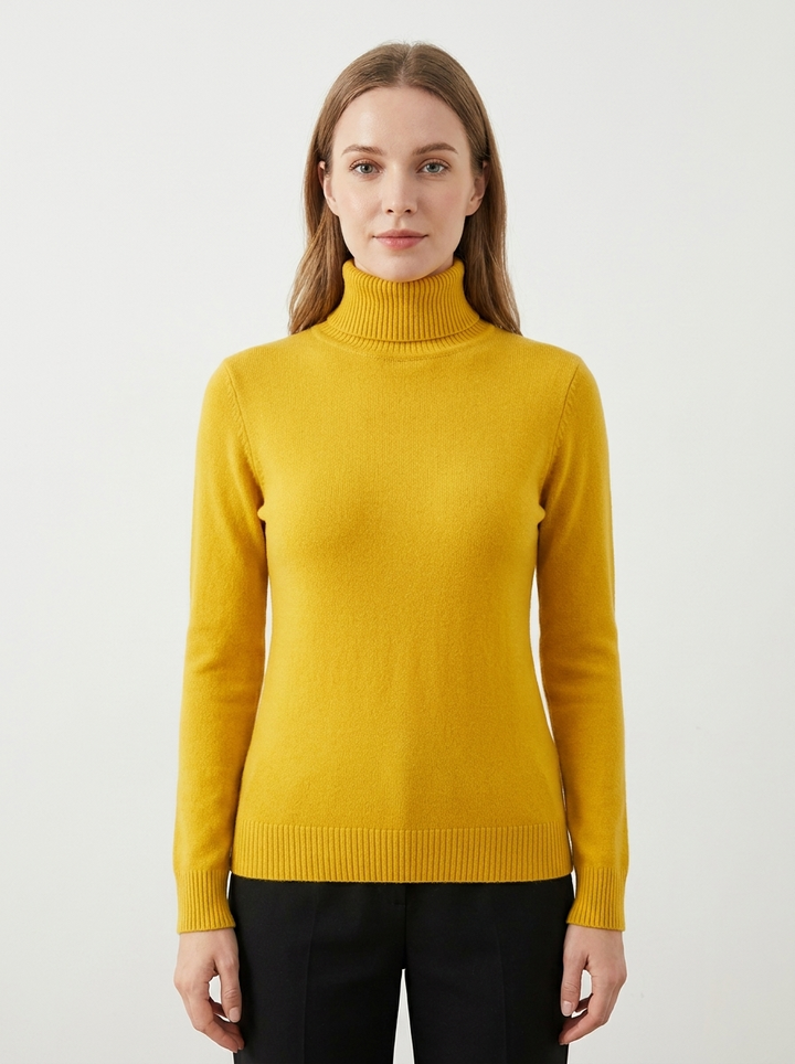 Women's Turtleneck Sweater Soft Knit Long Sleeve Slim Fit
